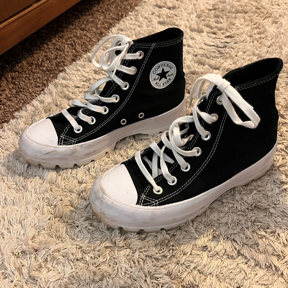 Platform lug sole converse high tops